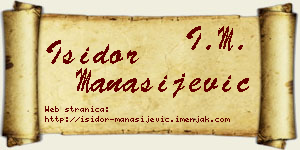 Isidor Manasijević vizit kartica